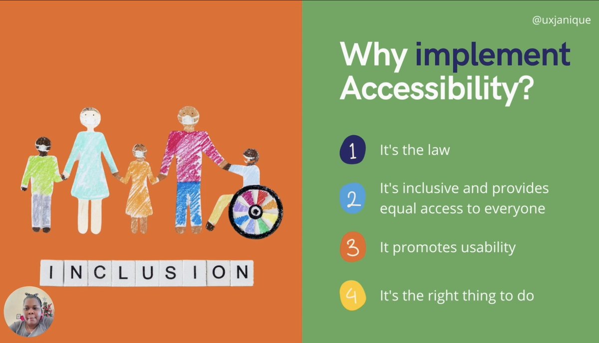 ministryoftest's tweet photo. We know we should do more around accessibility, sometimes we just need to share those reasons with the team.   Is this something you do with your team? 

We're delving into it with @uxjanique  #TestBash https://t.co/87qysUuam8