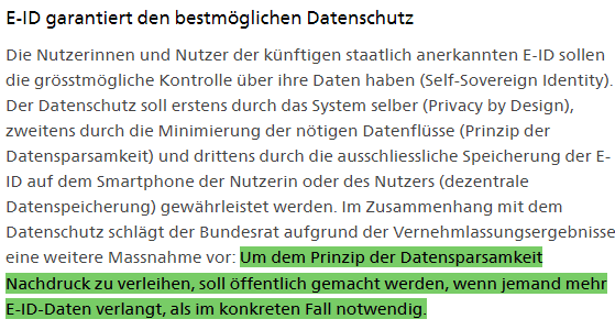ppsde's tweet photo. Nein lieber @BR_Sprecher und @alain_berset, 
der bestmögliche #Datenschutz wäre, wenn schlicht nur die zwingend notwendigen Daten abgefragt werden dürften.
#Überidentifikation #eID #eIDNEIN 
https://t.co/g5o89A3nGa