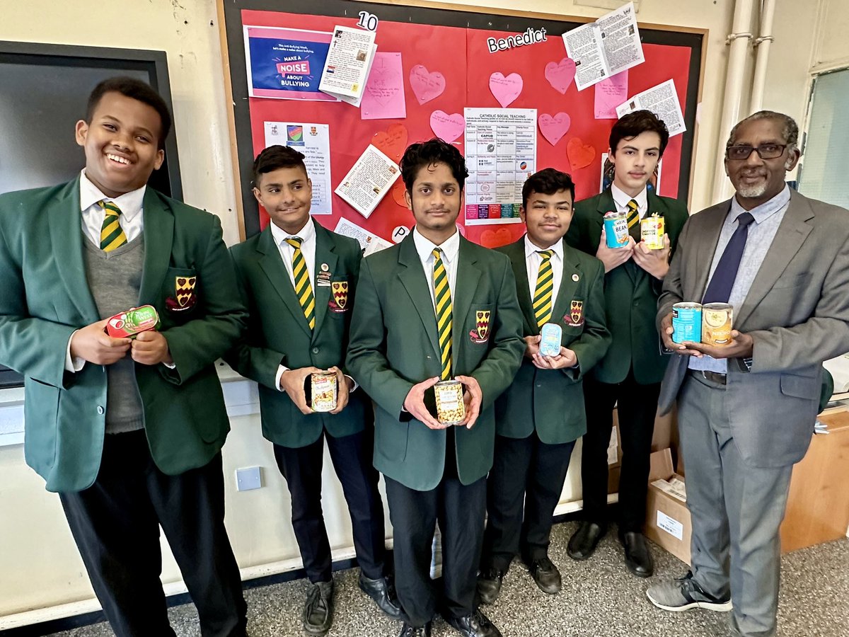 NCCBrent's tweet photo. #preferentialoptionforthepoor #catholicsocialteaching Mr Wheatle & 10 Benedict have been collecting food items to donate to our school #foodbank This support is greatly appreciated! #faithinaction @CaritasFood @Caritas_love @SchsofSanctuary @DOW_Ed_Service @CathEdService https://t.co/FoDOkOtHyT