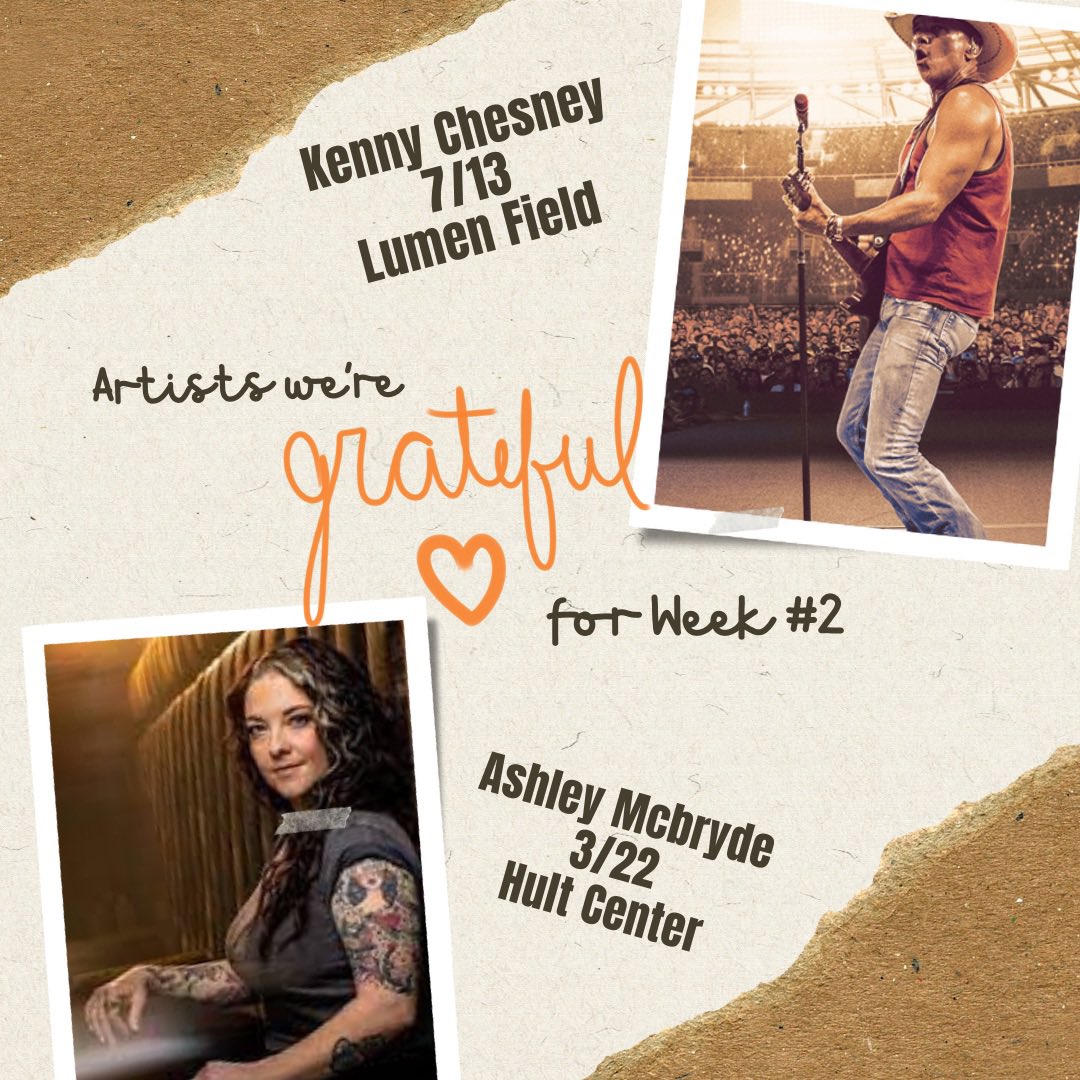 Grateful for <a href="/kennychesney/">Kenny Chesney</a> &amp; <a href="/AshleyMcBryde/">Ashley McBryde</a>? US too! Join <a href="/gmanradio7/">Gerry S. Snyder</a> to score your tix to see her 3/22 at <a href="/HultCenter/">Hult Center</a> and then @valsteele101 is sending someone to <a href="/LumenField/">Lumen Field</a> to catch the #sungoesdowntour after 3p today!