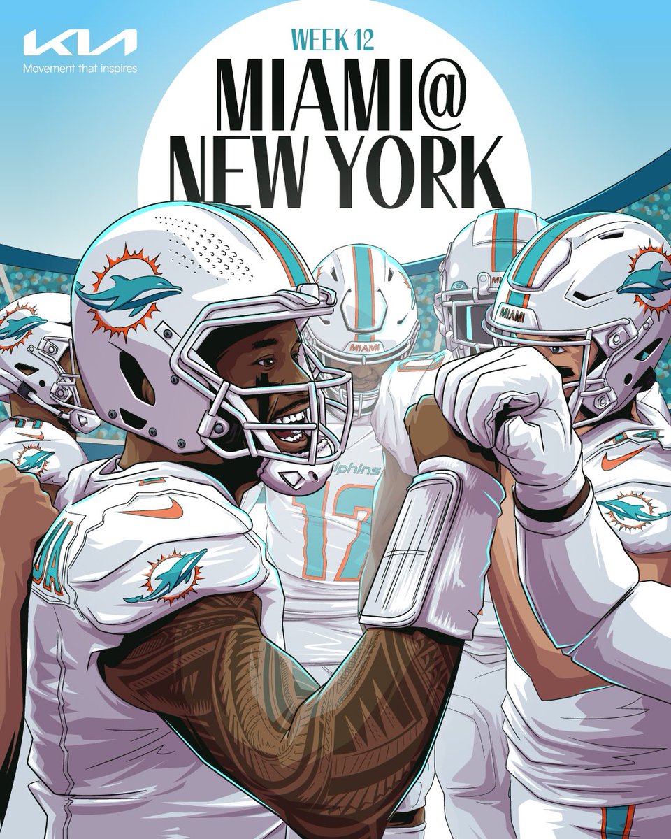 MiamiDolphins's tweet photo. Divisional matchup in the Big 🍎. #MIAvsNYJ https://t.co/SRsruKkpXp