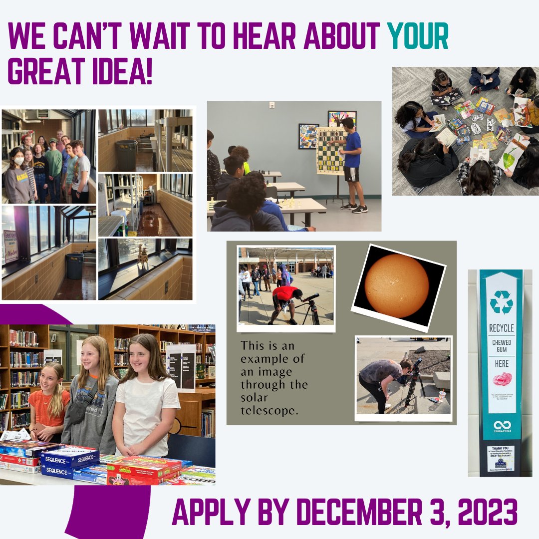 We're looking to reward the next big game-changing idea–apply for our 2024 student-led grants, and get the recognition you deserve for your groundbreaking idea!  Apply today at ccs.k12.in.us/foundation/gra…  <a href="/myccs/">Carmel Clay Schools</a>