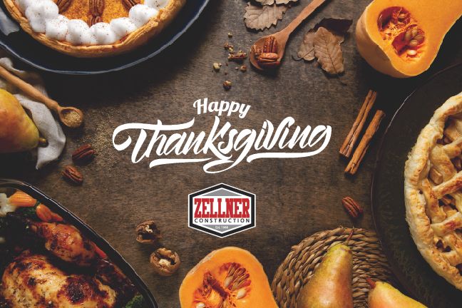 🍁🦃 Happy Thanksgiving from all of us at Zellner Construction! 🦃🍁

Zellner Construction’s office will be closed November 23rd &amp; 24th to celebrate the Thanksgiving Holiday.

We hope everyone has a wonderful holiday celebrating all there is to be thankful for.
