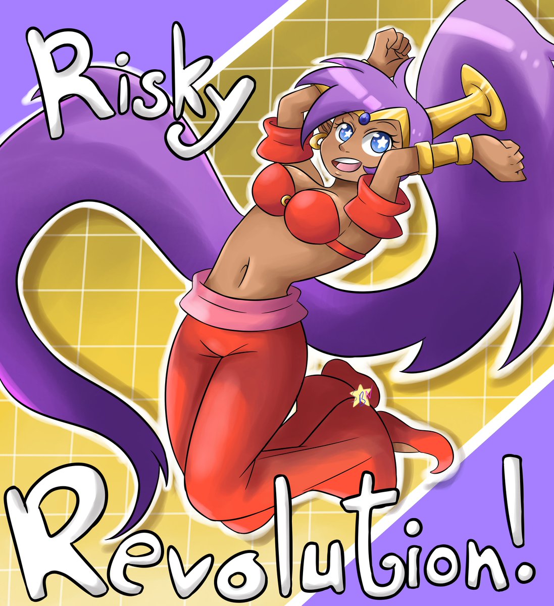 Realized I hadn't drawn fanart of #Shantae Risky Revolution and had to change that! @WayForward