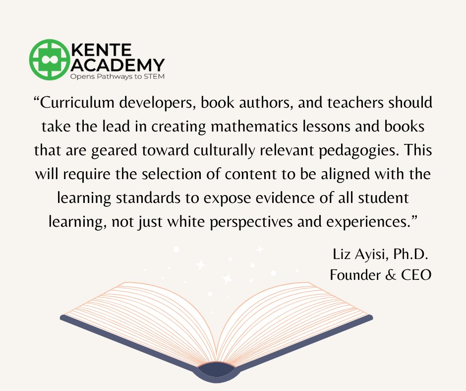 KenteAcademy's tweet image. Curriculum developers, authors, and teachers; let&apos;s lead the way in crafting mathematics lessons and books rooted in culturally relevant pedagogies. #InclusiveEducation #CulturallyResponsiveMath #middleschool #highschool #college #stemeducation #blackeducators #teachers
