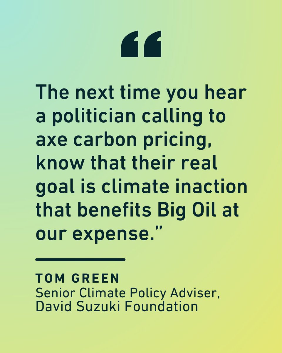 Carbon pricing is far from the only climate policy, but it’s an essential one to lower emissions fairly and efficiently. We need to be bolder in our climate action, not weaken what already works. dsfdn.org/AxingCarbonTax… #cdnpoli #ClimateAction @CanadianPM