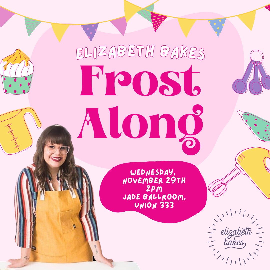 UNT_UPC's tweet photo. Frost along with UPC and learn how to decorate winter-themed desserts  with this instructor-led event. ☃️ Only 100 seats are available, so make sure to grab your ticket in our linktree before this event fills up!❄️
📆 Wednesday, November 29th
⏰ 2PM
📍 Jade Ballroom, Union 333 https://t.co/jdgXYuyqat
