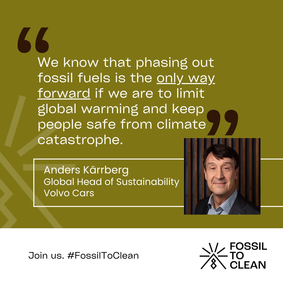 “Together with @WMBtweets, @volvocars calls on all Parties attending #COP28 to seek outcomes that will lay the groundwork to transform the global energy system towards a full phase-out of unabated #fossilfuels,” Anders Kärrberg. Discover #FossilToClean: bit.ly/3RqpqIu