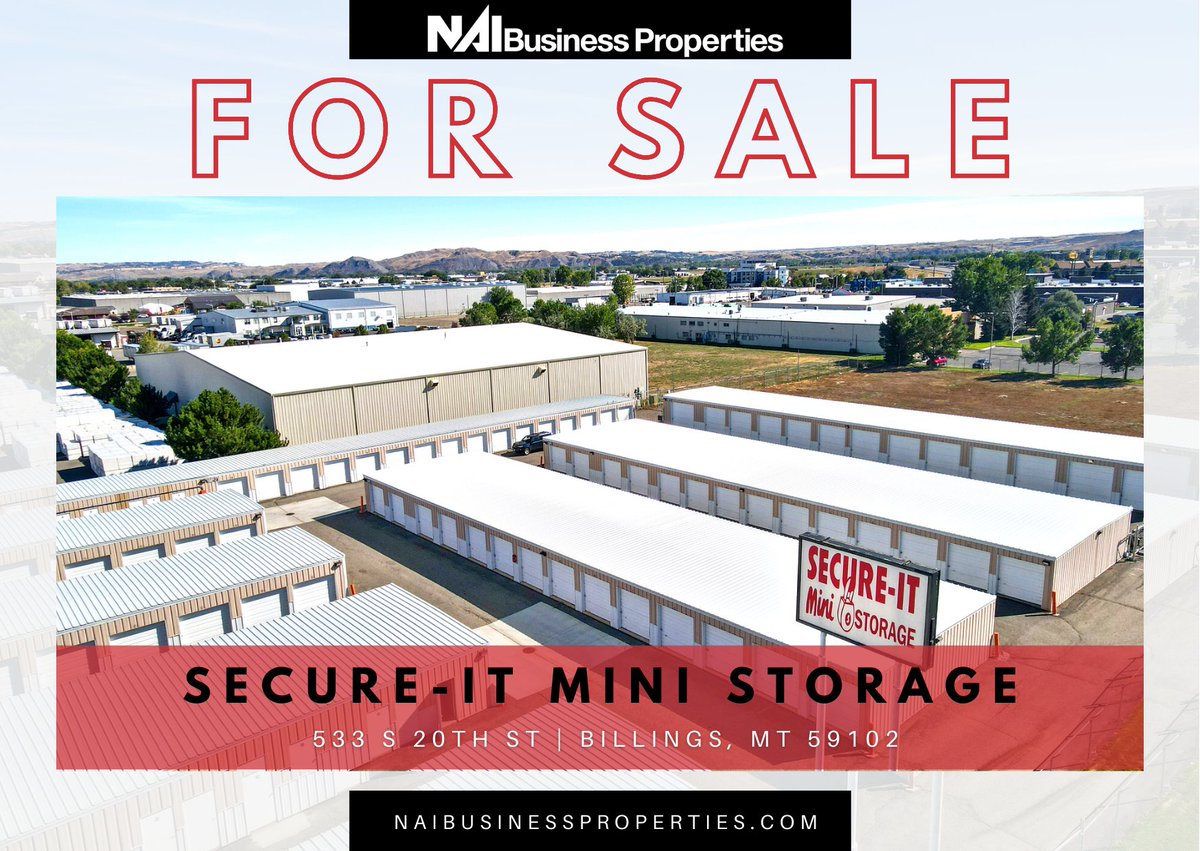 NAIBusinessProp's tweet image. FOR SALE: 533 S 20th St | Billings, MT 59102
Self-storage investment opportunity.

For more information, please contact:
- Matt Robertson (406-294-6308)
- Haley Vannatta (406-294-6317)

naibusinessproperties.com/properties/?pr…

#ForSale #MiniStorage #Billings #Montana #NAIBusinessProperties #CRE