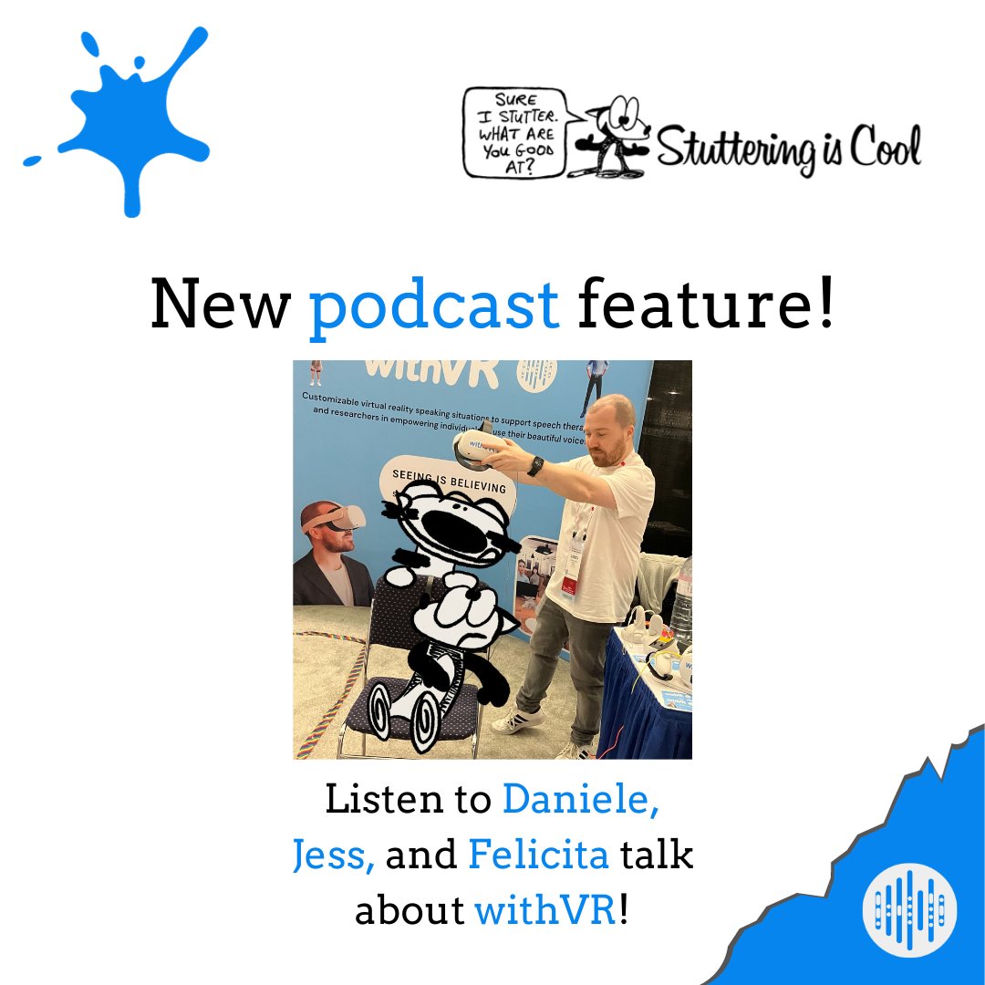 withVR (@withvrapp) on Twitter photo Stuttering is Cool featured withVR in their latest episode!
Have a listen to Daniele, Jess, and Felicita talking about withVR, amongst many other guests talking about all things ASHA!
Did you know that Daniele (Mr. Franky Banky/Mr. Stuttering is Cool) helped out..
<a href="/stutterdude/">Daniele Rossi creator of Franky Banky</a> Stuttering is Cool featured withVR in their latest episode!
Have a listen to Daniele, Jess, and Felicita talking about withVR, amongst many other guests talking about all things ASHA!
Did you know that Daniele (Mr. Franky Banky/Mr. Stuttering is Cool) helped out..
<a href="/stutterdude/">Daniele Rossi creator of Franky Banky</a>