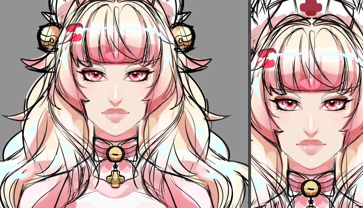 My commissions are still open, but ONLY ONE SLOT LEFT! (For L2D arts, no rigging) Look at this beauty below! She will be soon polished and ready for rigging! 
Isn't she pretty? 🍓🍦
#VGenComm #vtubermodel #vtubermodelart