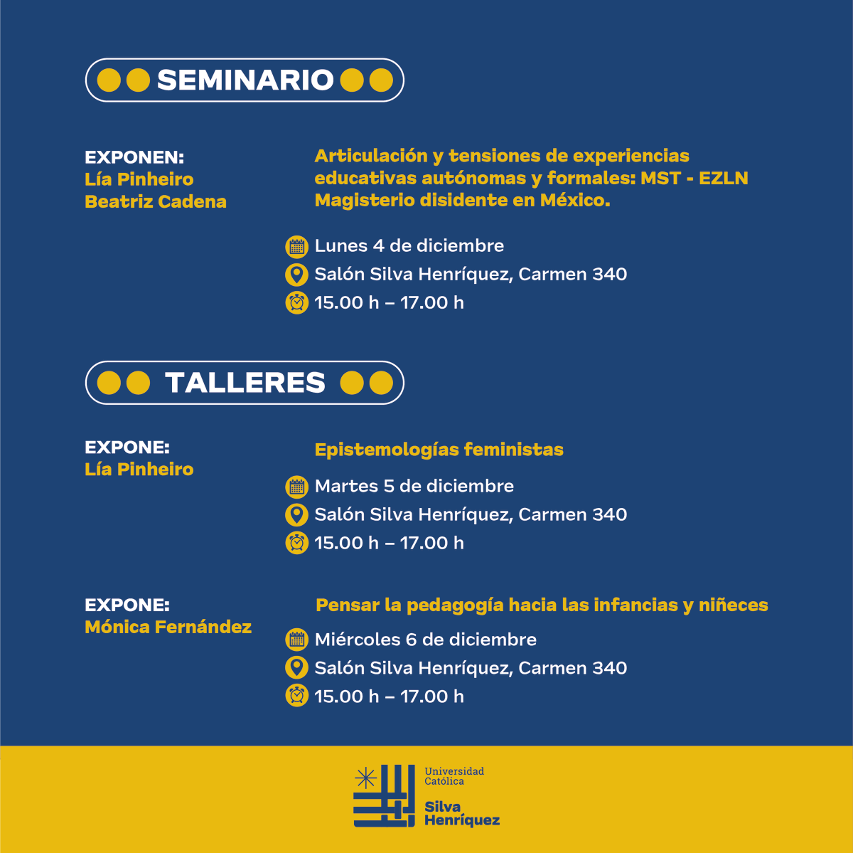 CitseUcsh's tweet photo. 📢Evento @CitseUcsh este 4, 5 y 6 de diciembre en la @ucsh_oficial. A raíz del Fondecyt de la investigadora Dra. Cecilia Millán, se realizará un «Ciclo de Conversatorios en Pedagogía y Diversidad», que consta de un seminario y dos talleres.
Inscripciones > https://t.co/wg1Hlgssjn https://t.co/msoy9IwIbQ