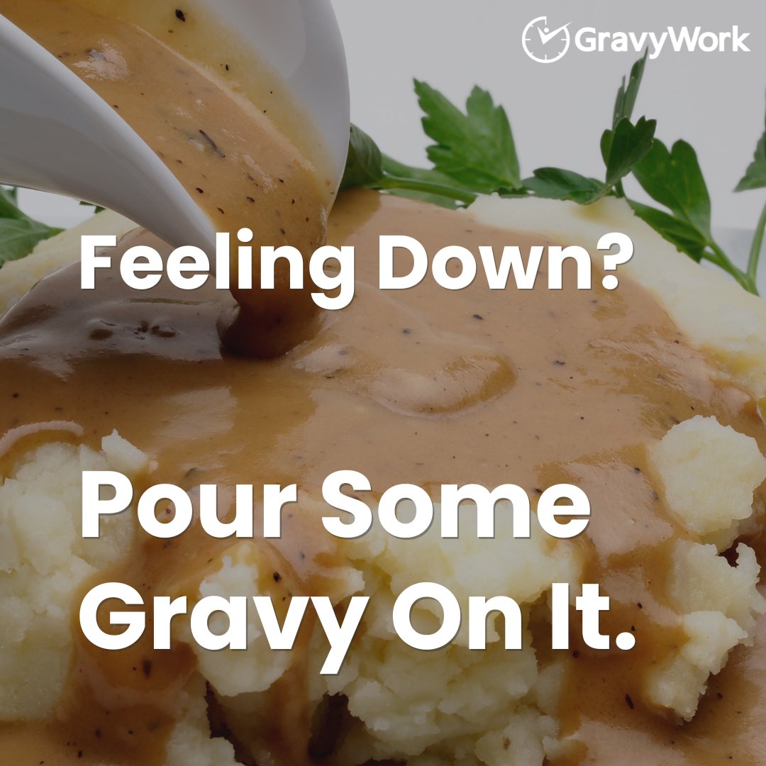 Gratitude makes everything better! 🍂✨ Today, pour some gravy on the moments that brought joy to your week. Share a gratitude moment in the comments and let's spread the positivity! #GratitudeWednesday #PourSomeGravyOnIt #GravyWork