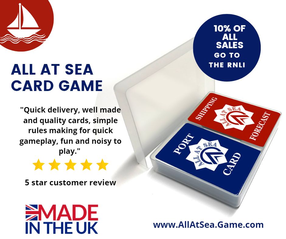 The perfect gift for #sailors!  "Quick delivery, well made and quality cards, simple rules making for easy gameplay, fun and noisy to play." 5 star review. 10% 0f all sales go to #RNLI #sailing #AllAtSea ow.ly/hr6I50N0gru