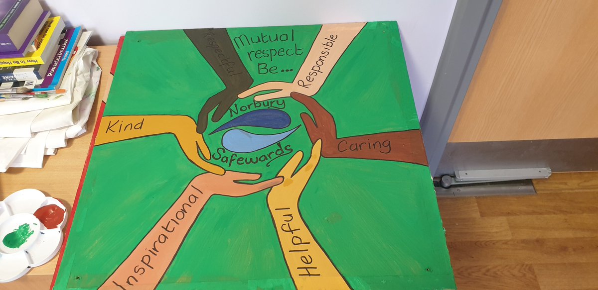 Finished art work for mutual respect and positivity from Norbury and Arden wards @ Stepping Hill