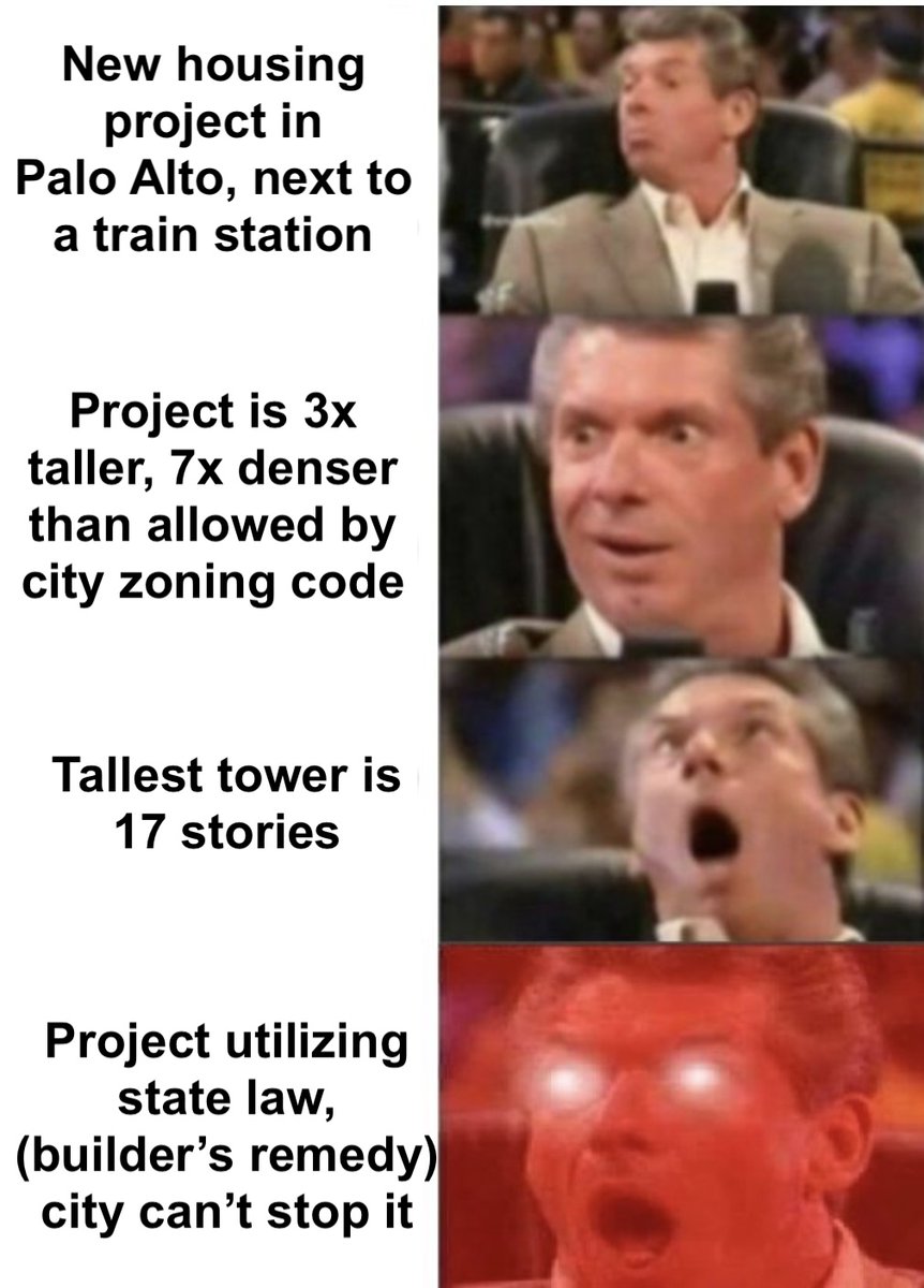 cafedujord's tweet photo. In case you haven't heard the joyous news, there's a new 17 story apartment project in Palo Alto being proposed under the builder's remedy, and it absolutely rules

https://t.co/0YcrRZtVo8 https://t.co/X5DLzQVb5x