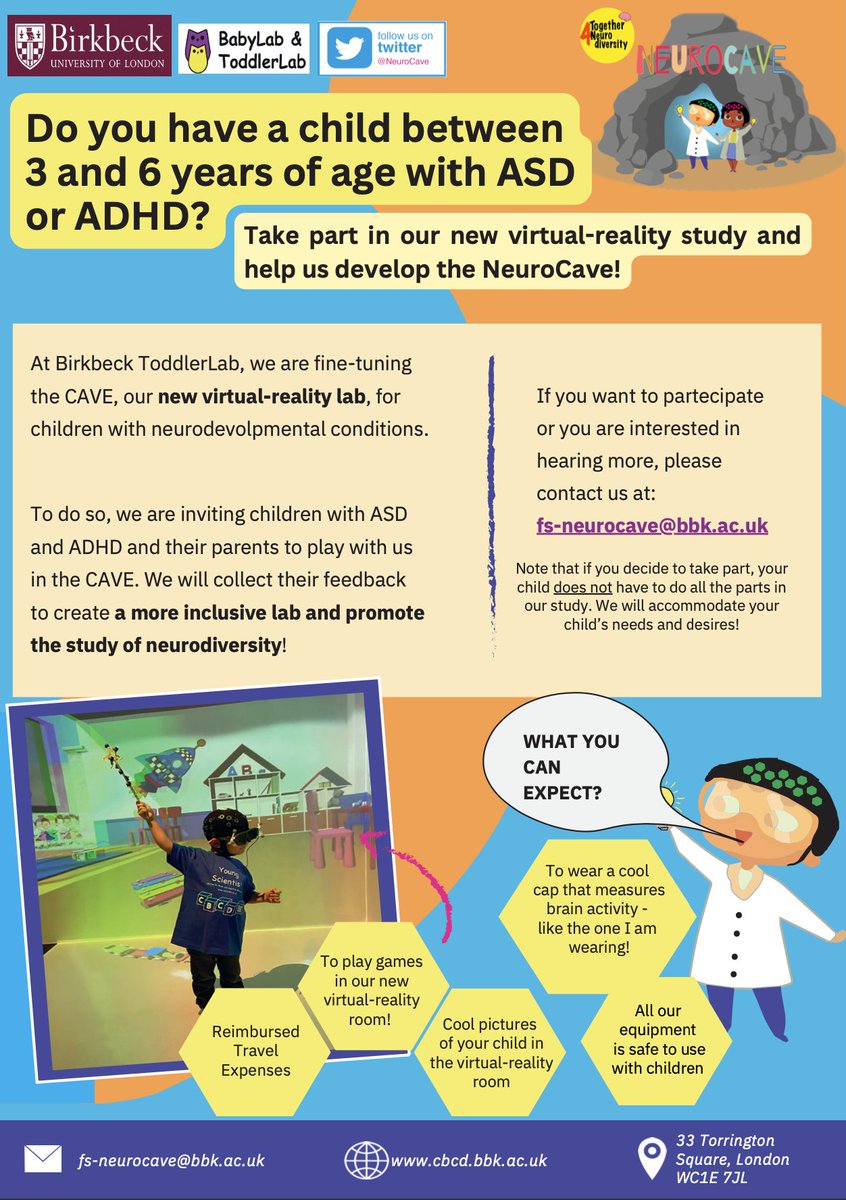 NeuroCave's tweet photo. ✨✨✨We're starting!! ✨✨
Calling all young scientists with ADHD or ASD. Help us develop the NeuroCave and promote the study of neurodiversity!! @BirkbeckBabylab https://t.co/QEvq9GKG41