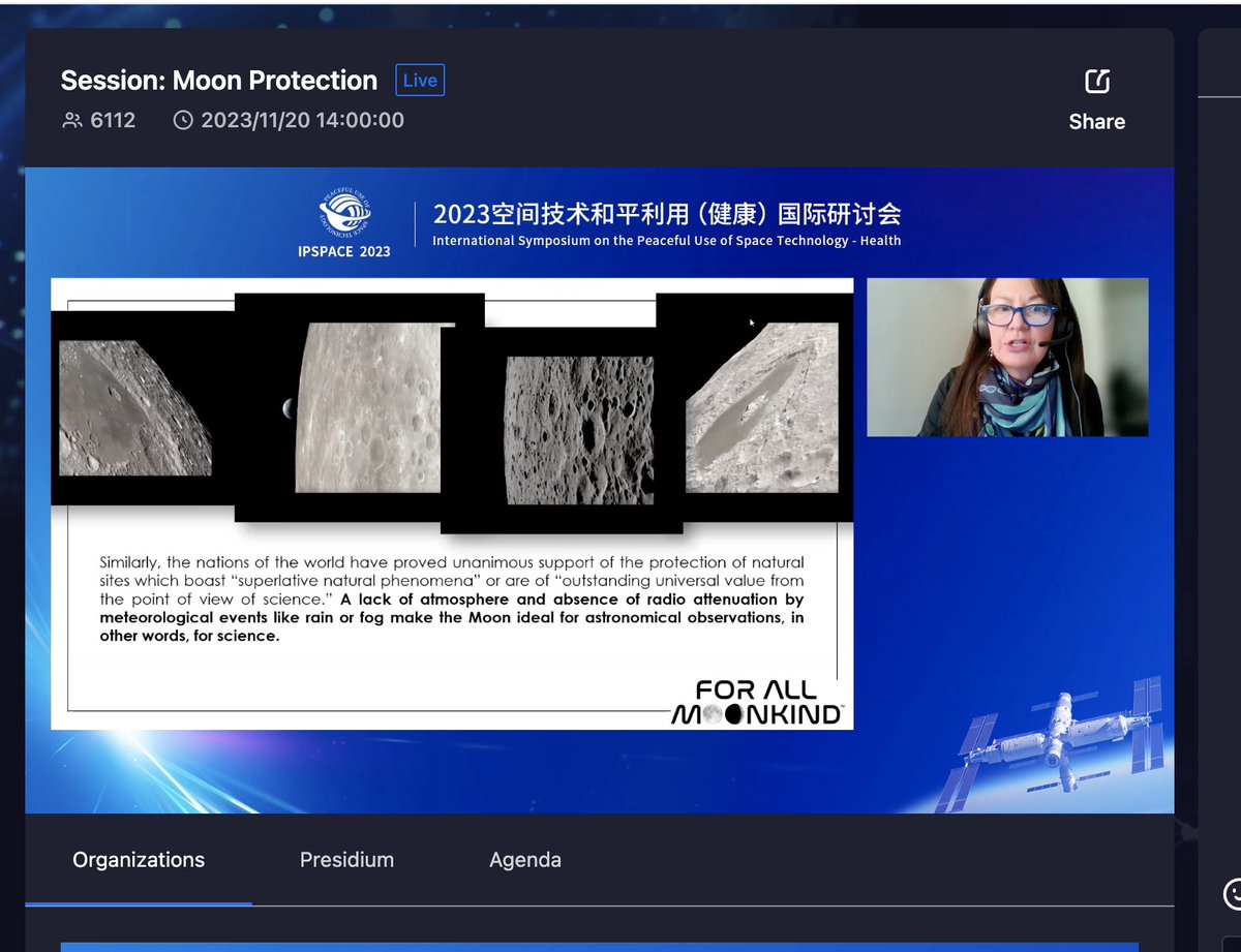 ForAllMoonkind's tweet photo. Co-Founder @hanlonesq was honored to contribute to the #Moon Protection session of the International Symposium on the Peaceful Use of Space Technology. #DevelopmentAndProtectionGoHandInHand #IPSPACE2023. #DeconflictionStartsWithHeritage #ProtectTheBootprints https://t.co/zSl0CqBaHs