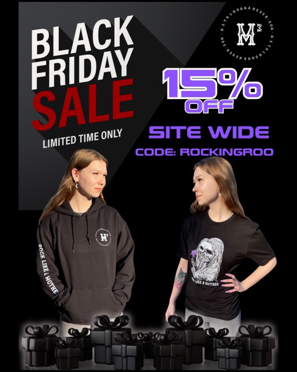 Shop Like A Mother with a Black Friday deal for your favorite metal Mom!  Enjoy 15% off store wide, with free shipping, through Tuesday with code: ROCKINGROO

metalmommamerch.com/store

#metalmom #metalmomma #rockmom #rockmerch #metalmerch #metalmommamerch