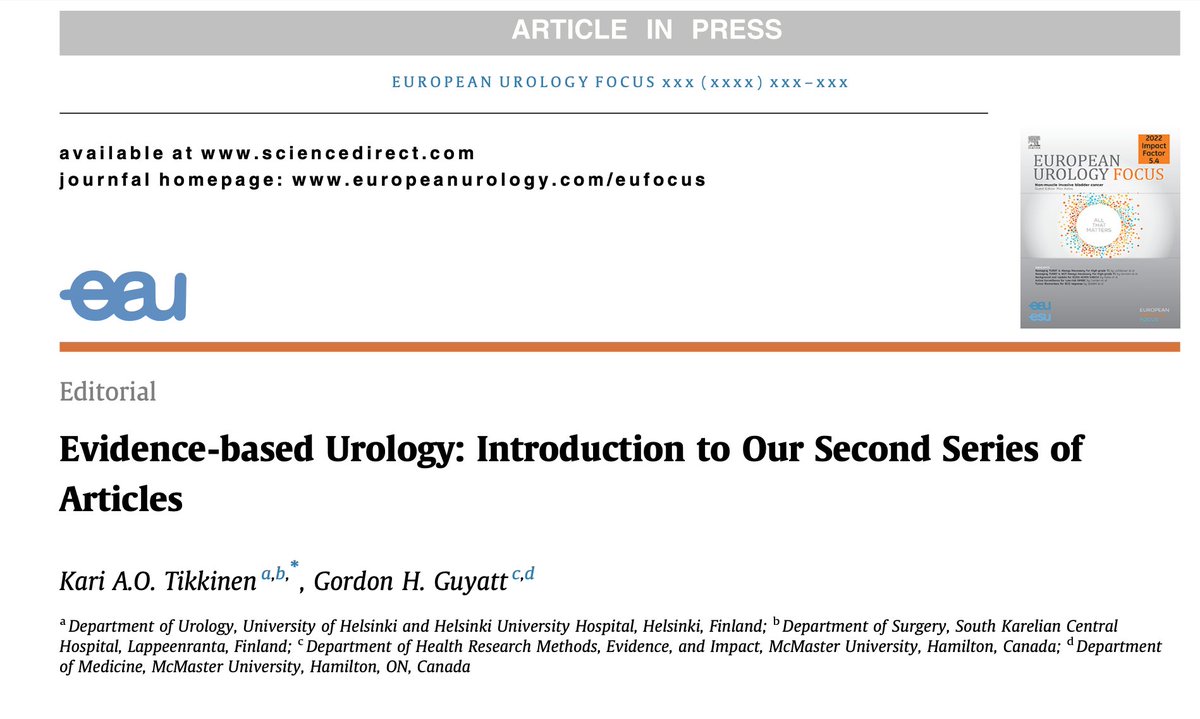 🔥2nd series on #EBM in #urology published in Eur Urol Focus (12 articles) 🔥 1⃣ editorial 2⃣ noninferiority trials 3⃣ platform trials 4⃣ #ARTStrial 🇬🇧 5⃣ network meta-analysis 6⃣-7⃣ fixed-effect vs random-effects models #EBM Thread XX! 1/14