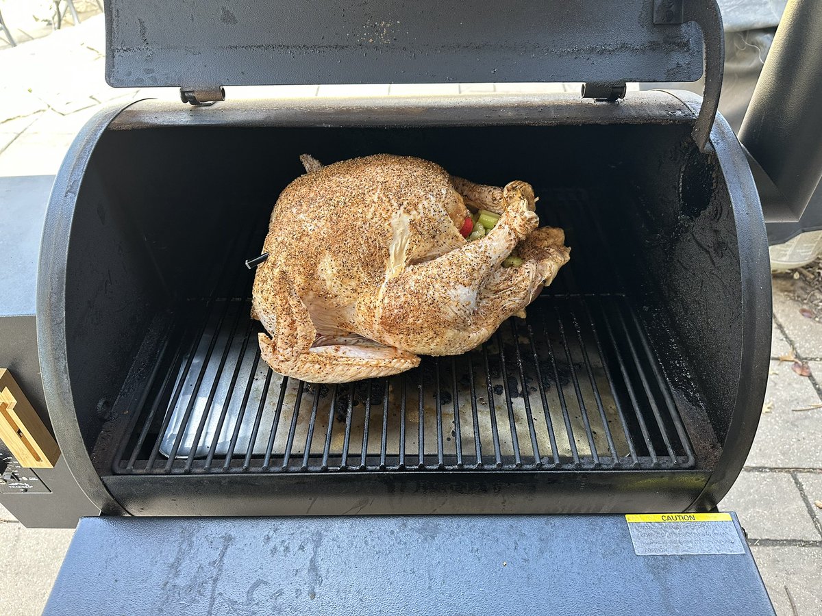 Brined, injected, and smoking in the Traeger. I don’t do a lot of things very well, but this is a specialty of mine. Happy pre-Thanksgiving everyone!!!