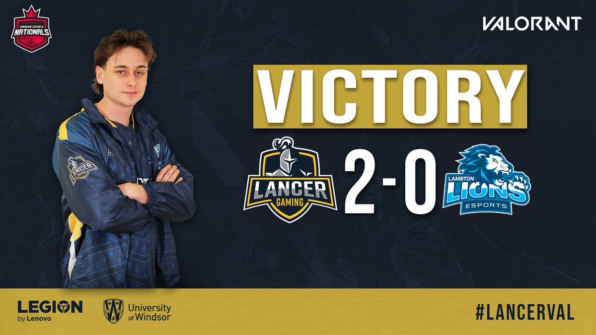 #LancerVAL took a 2-0 win over @LambtonEsports 
in Canadian Nationals on Monday night.
✅13-3
✅13-8  
#LanceOnThem 🤺