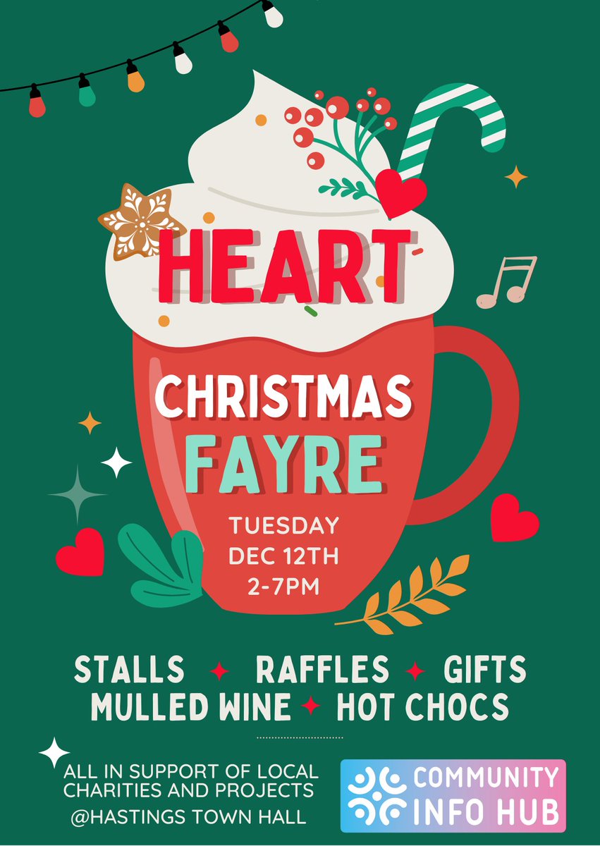 Super excited about the <a href="/Hastings_HEART/">Hastings HEART</a> Christmas Fayre Tues 12th Dec, Community Hub, (town hall) Hastings.