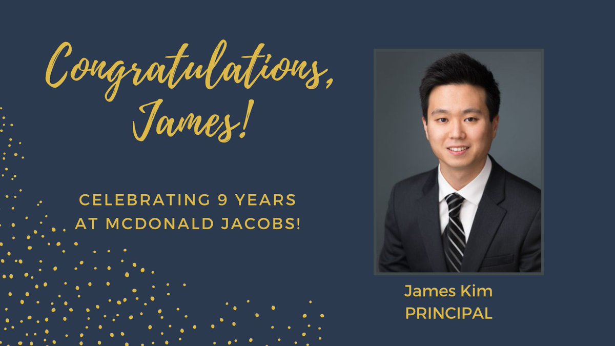 ✨ Please join us in congratulating James Kim on his 9 year work anniversary at McDonald Jacobs! #workanniversary #thankyou