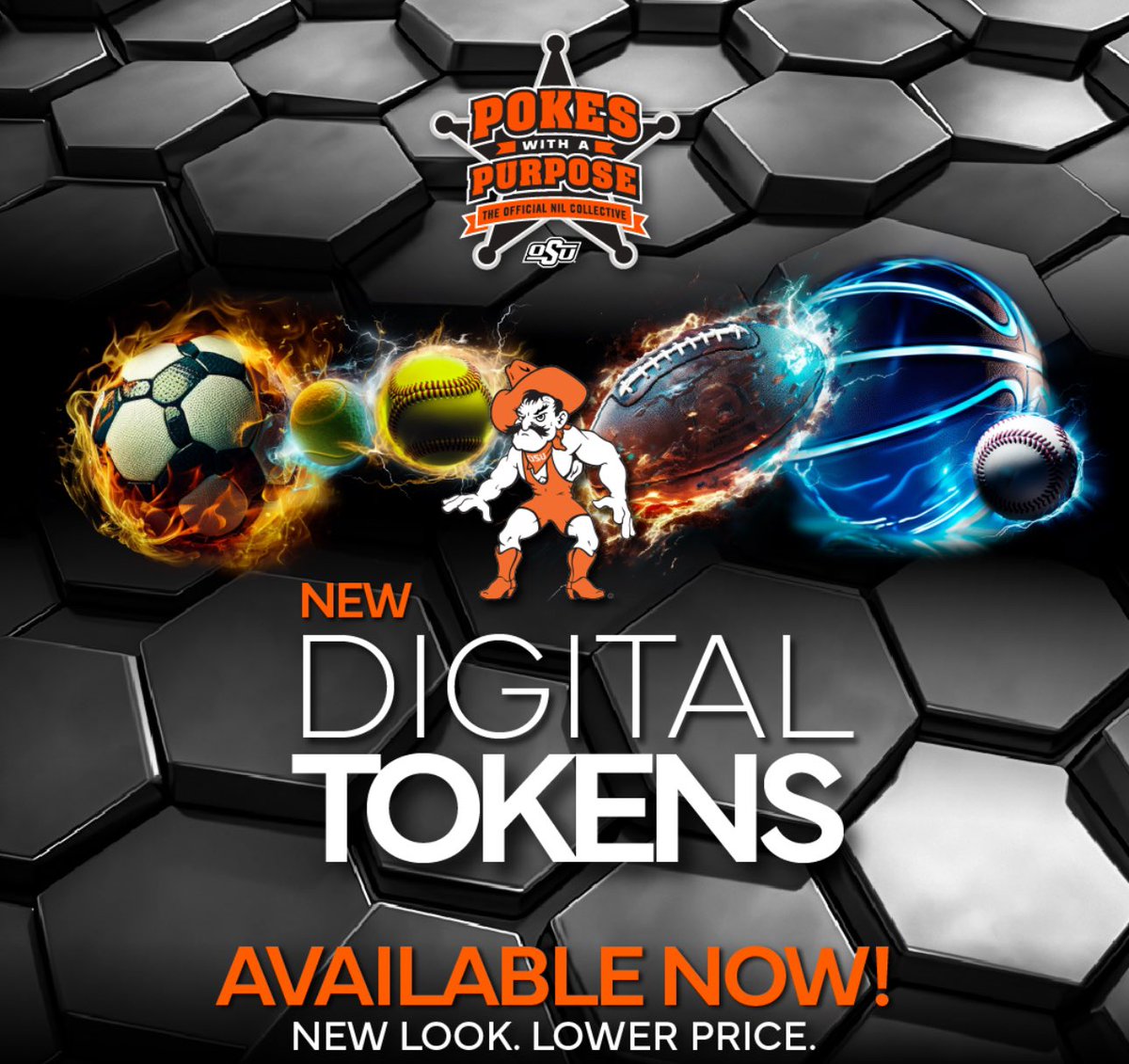 Pokes With A Purpose just launched a new Fall Digital Token Collection. New look, lower price. Buy yours today and support OSU Athletes! 🤠

okstatetokens.com