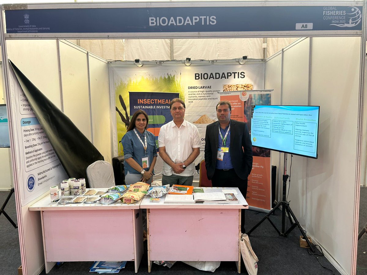 Bioadaptis is showcasing their products at Global Fisheries Conference India 2023 Exhibition at Gujarat Science City, Ahmedabad. They are an all-women startup that deal in the manufacture of products aiming at sustainable, low-cost solutions for protein sources. #GFCIndia2023