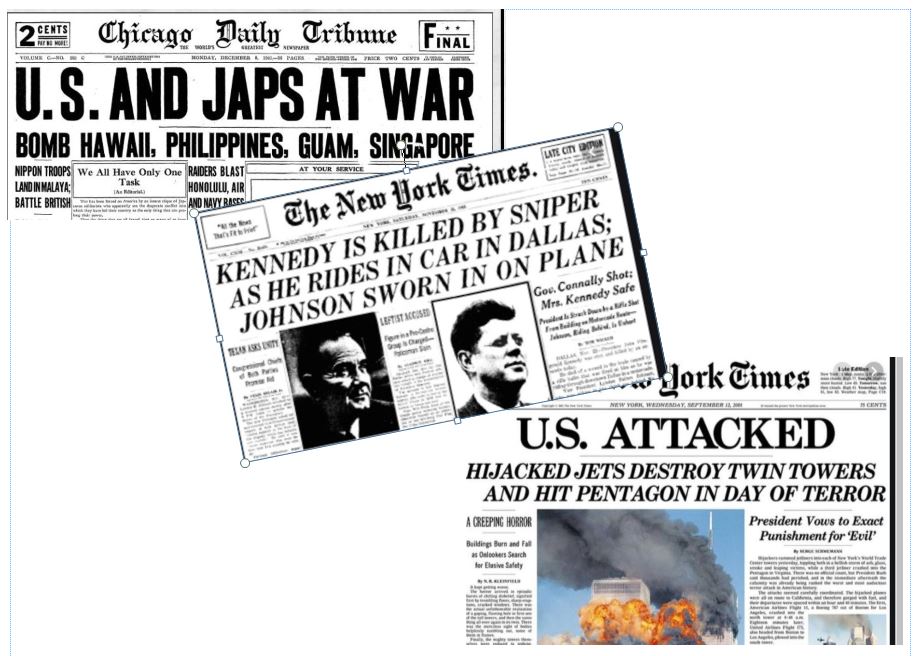 The days our world changed.
My parents saw the 1st two.
I saw the 2nd two.
Remembering...