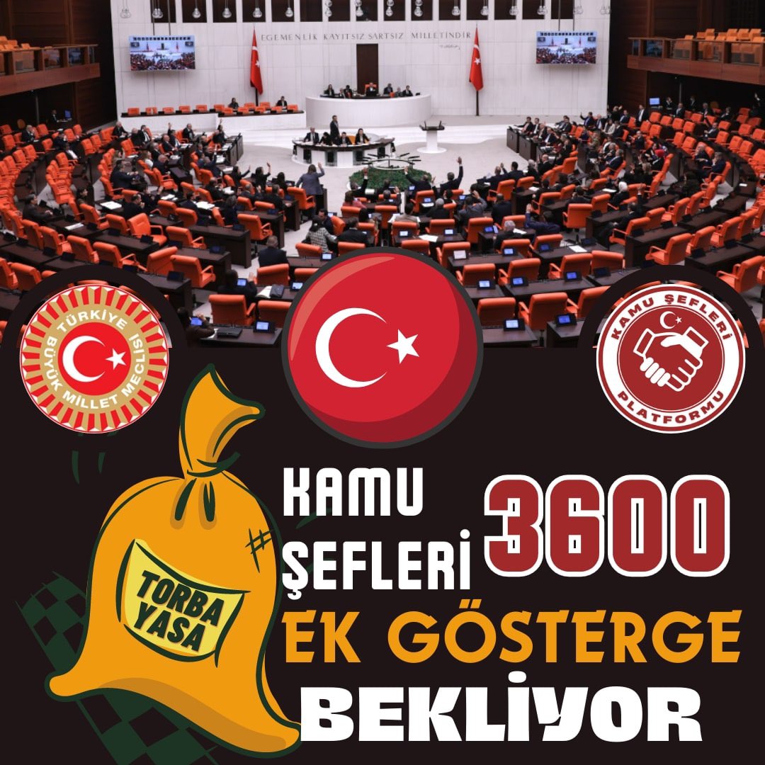 📍Yöneticiliği yasalara dayanan #KamuŞefleri ; 👉 3600 Ek Gösterge , 👉 Özel Hizmet Tazminatı , 👉 Ek Ödeme Oranlarında Denge , 👉Hiyerarşik Onur istiyor…  👉 <a href="/RTErdogan/">Recep Tayyip Erdoğan</a> , <a href="/_cevdetyilmaz/">Cevdet Yılmaz</a> , <a href="/memetsimsek/">Mehmet Simsek</a> , <a href="/isikhanvedat/">Prof. Dr. Vedat Işıkhan</a> , <a href="/_aliyalcin_/">Ali YALÇIN</a> , <a href="/HBTONBUL/">HACI BAYRAM TONBUL 🇹🇷</a>