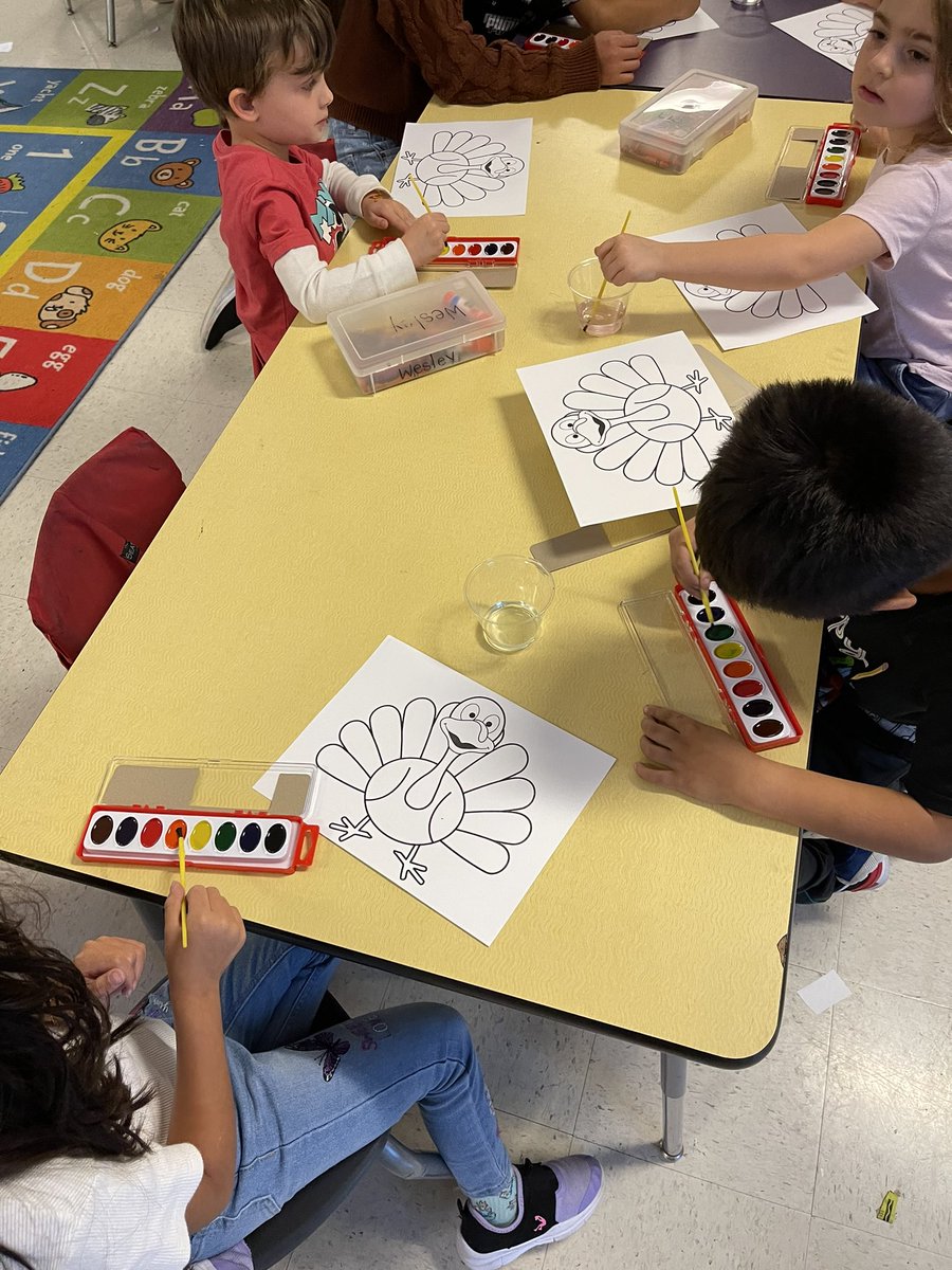 AJager86's tweet photo. Who knew you could have so much fun reviewing numbers 6-10 while painting turkeys? 🦃 I love my job, Kindergarten is the BEST!!! #weareCVES #weareRCSTN #crestviewblessed https://t.co/R5lrTSY8am