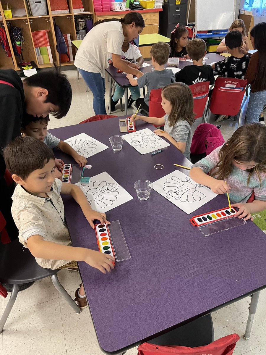 AJager86's tweet photo. Who knew you could have so much fun reviewing numbers 6-10 while painting turkeys? 🦃 I love my job, Kindergarten is the BEST!!! #weareCVES #weareRCSTN #crestviewblessed https://t.co/R5lrTSY8am