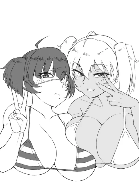 落書き
いいツインテールの日(遅刻)
蒙ちゃんのほうが水着が小さいのは趣味です 