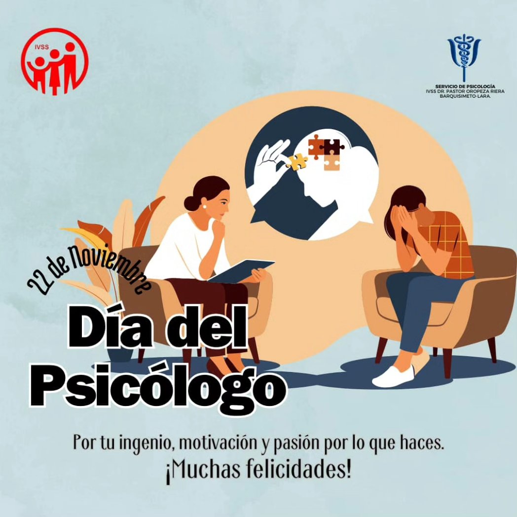 IVSS_HPOR's tweet photo. #Hoy | Feliz dia al equipo de Psicólogos HGRPOR, sabiduría, entrega y servicio, éxitos en esta noble Labor. Hoy continuamos con las actividades  programadas por la semana del psicologo! 
#EquiposdeprofesionalesdelaSaludMental  @NicolasMaduro @MagaGutierrezV @MinSaludVE @Somosivss https://t.co/TVboE5jFKw