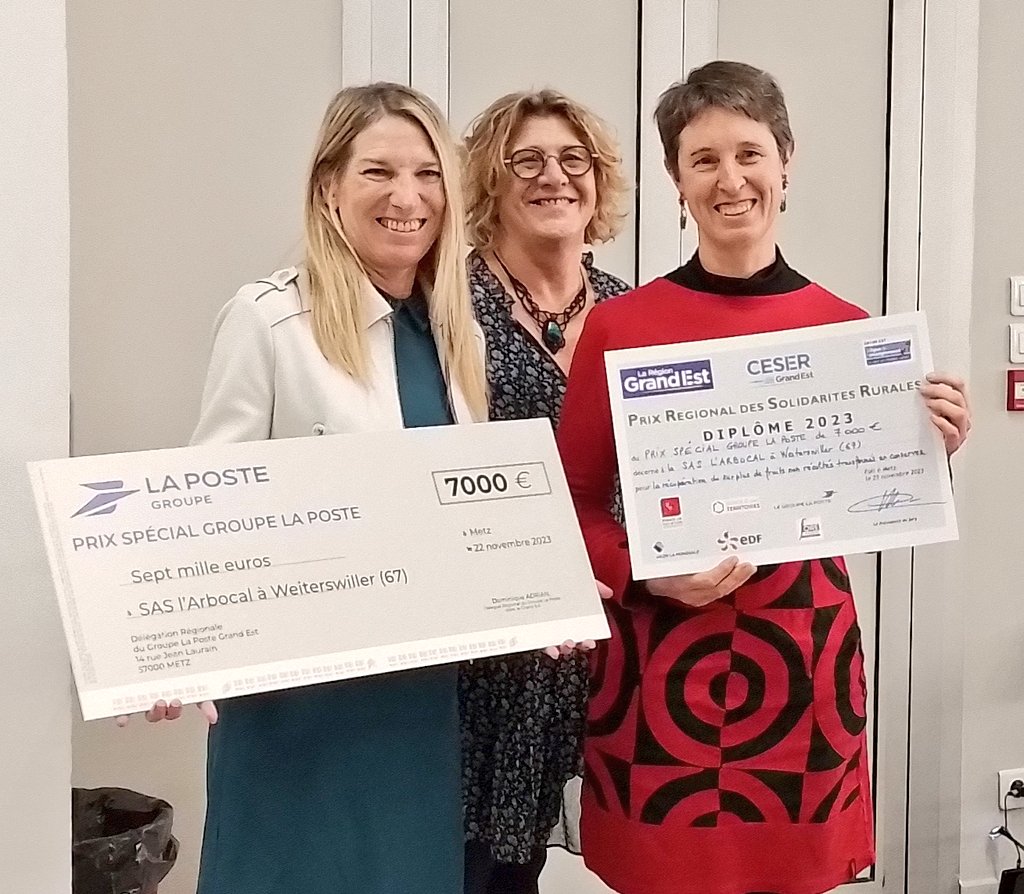 Le prix spécial de <a href="/LPNews_GE/">La Poste Groupe Grand Est</a> revient à Arbocal pour ses actions de proximité à  Weiterswiller