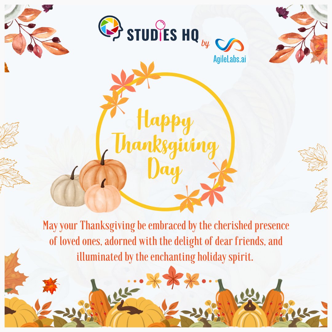 StudiesHQ's tweet image. 🍁 As Thanksgiving approaches, we&apos;re immensely grateful for our incredible clients and exceptional team. Your unwavering support fuels our journey. 
Wishing everyone a Thanksgiving filled with joy, gratitude, and cherished moments! 🦃✨ #Thanksgiving2023 #Gratitude #StudiesHQ&quot;