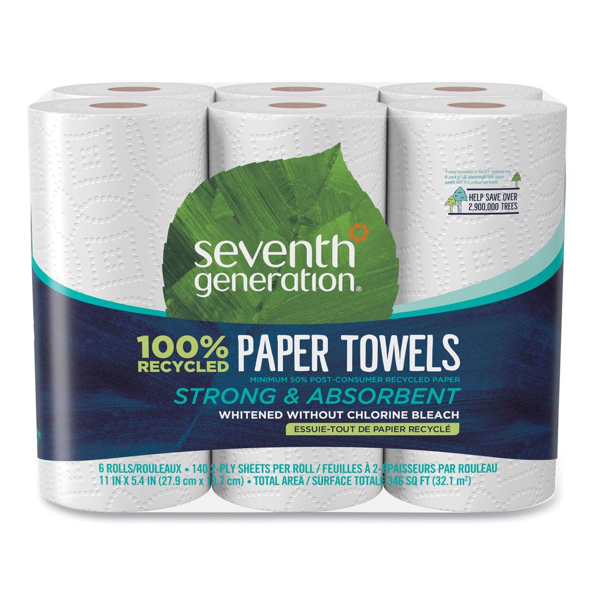 Buy Seventh Generation 100% Recycled Paper Towel Rolls, 2-Ply, 11 x 5.4 Sheets, 140 Sheets/RL, 24 RL/CT online at best price from Janeice Products. View pricing and information at buff.ly/3tWecl6