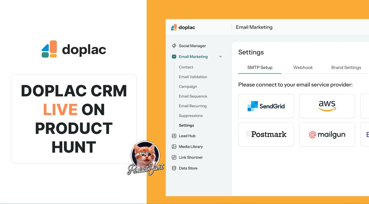TheRafat265132's tweet photo. 🎉 Finally! Doplac CRM is live on Product Hunt! Meet the powerful and affordable CRM you've been dreaming of, featuring an awesome email marketing tool!  Please support us with an upvote📷https://t.co/VHZeGPucCU…… #doplaccrm #BlackFriday2023 https://t.co/O3sWiFSx1W