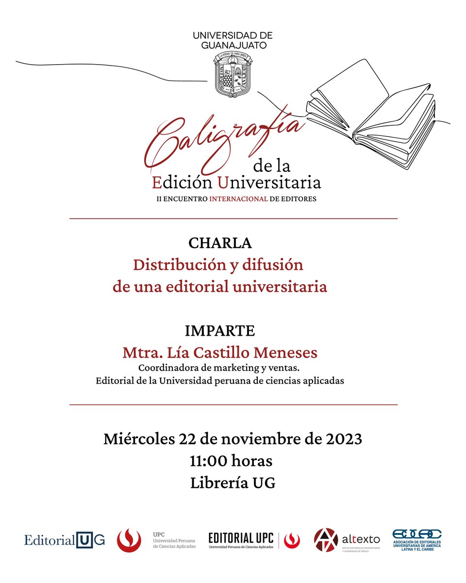 Nos vemos al rato en la #libreríaUG 👇
#ediciónuniversitaria #divulgación @UdeGuanajuato @AsociacionEULAC @redaltexto