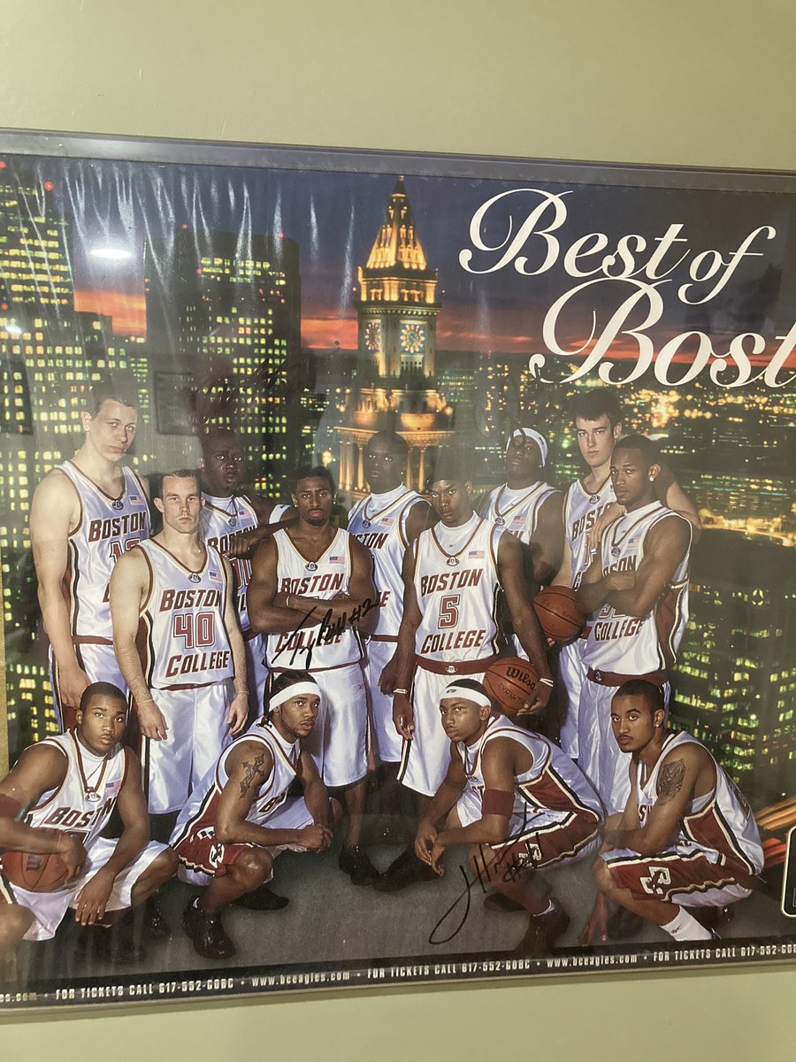 TomHenault's tweet photo. @KeyesNorth Also spotted in my basement. Tough to see in the picture but autographs include @JaredDudley619 and @ReseRice4 , the second one includes autographs by Troy Bell, Uka Agbai, @blackrhino83 and @CoachLouis_H This year is the most I’ve been excited for a BC hoop squad in years! https://t.co/M8W1ir3kbp