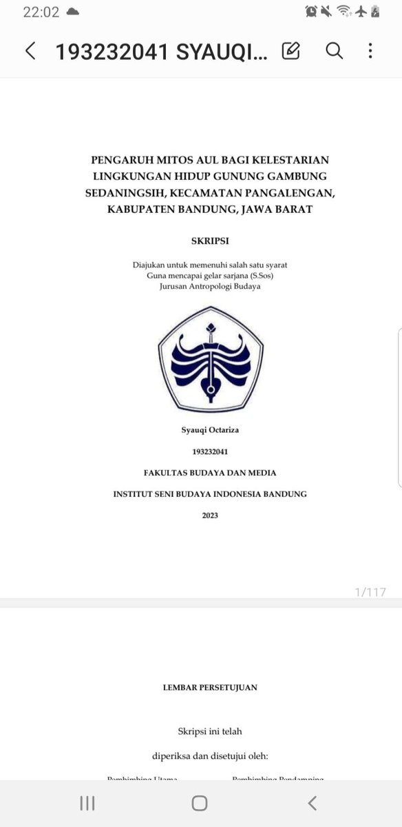 Aul, sosok manusia berkepala serigala, mitos yg menjadi manifestasi etik masyarakat dalam memperlakukan alam, yg ditulis dalam buku #manusiadangunung
Sudah disarikan dlm 2 karya:
1. Filem dokumenter Aksatria (cek di Watchdoc
2. Skripsi antropologi budaya

"Auuuuulllll..." 🦊