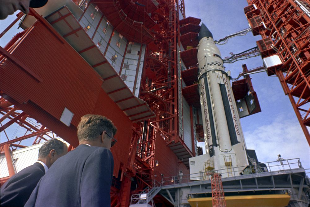 NASAhistory's tweet photo. On the 60th anniversary of his assassination, we pause to remember President John F. Kennedy, whose challenge to land astronauts on the Moon by the end of the decade gave NASA its early focus.

On the evening of July 20, 1969, an anonymous citizen placed a small bouquet of flowers on Kennedy's grave with a note that read, "Mr. President, the Eagle has landed."