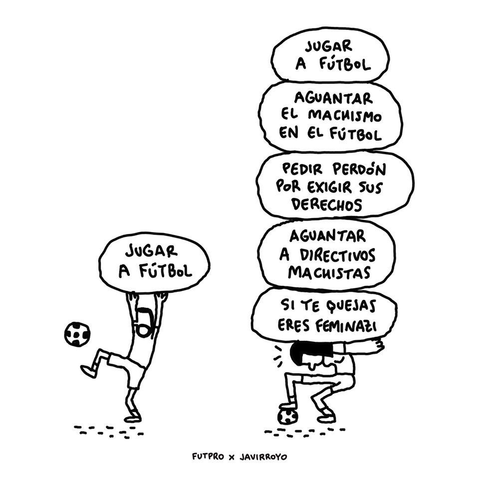 Reflexionamos sobre la profesión de futbolista hoy en día, ¿encuentras alguna diferencia?

Muchas gracias <a href="/javirroyo/">Javirroyo</a> por ayudarnos a ilustrarlo 🎨

#javirroyo #futfem #futpro