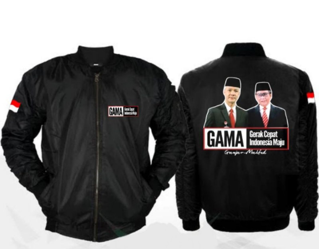 Pendukung @ganjarpranowo @mohmahfudmd yang minat jaket model begini retwitt keras, FREE 500 Picis pertama. ' Tak akan aku biarkan orang baik itu berjuang sendiri demi demokrasi !!! By : Tonyguard31