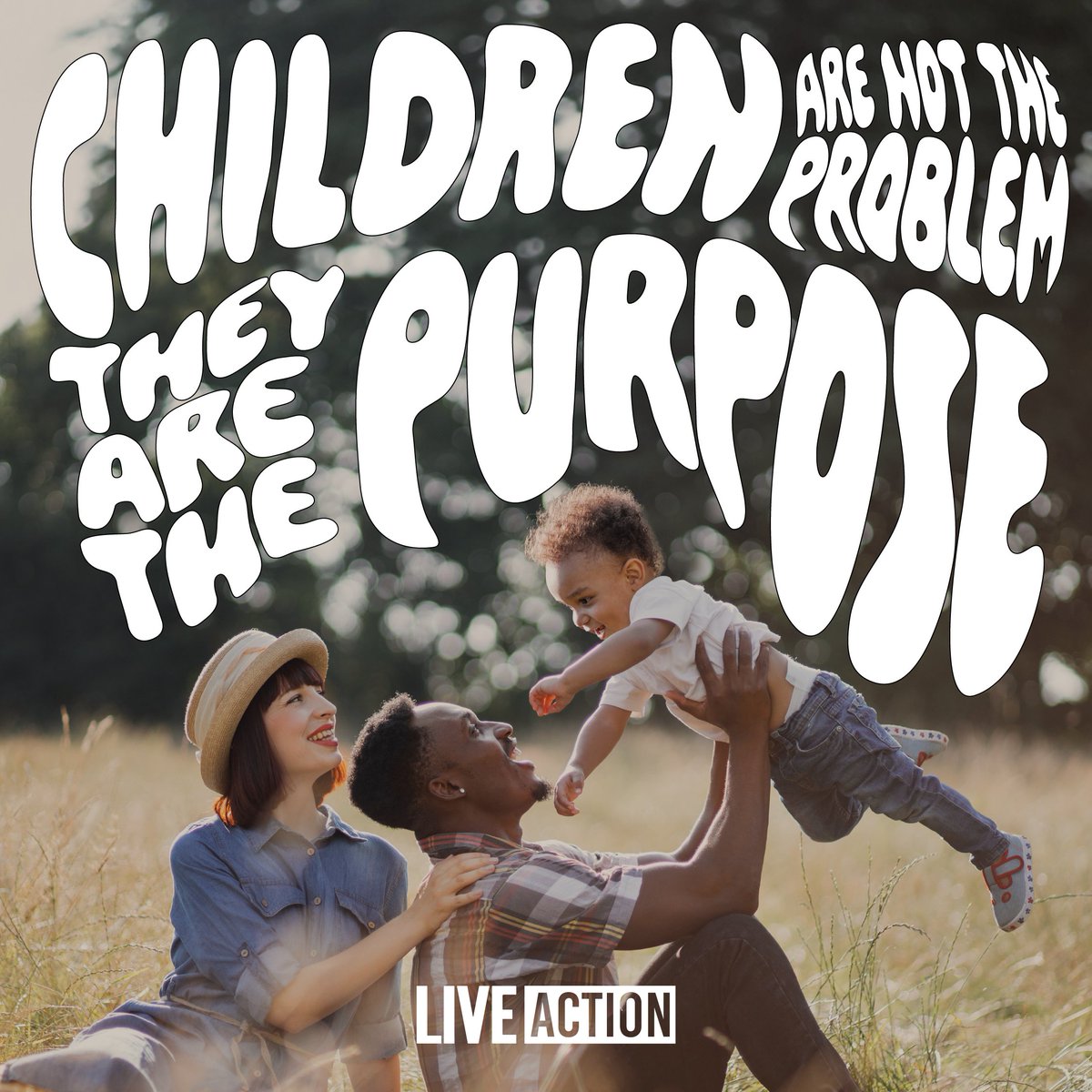 LiveAction's tweet photo. We must reject our current culture's view of children as a negative consequence of sex. Children aren't problems, they are incredible gifts.

The purpose of marriage and sex is children. And in turn, children give our lives purpose.

They motivate us to set aside our selfish desires and work to lovingly serve humanity - raising good adults and building a lasting future for others.