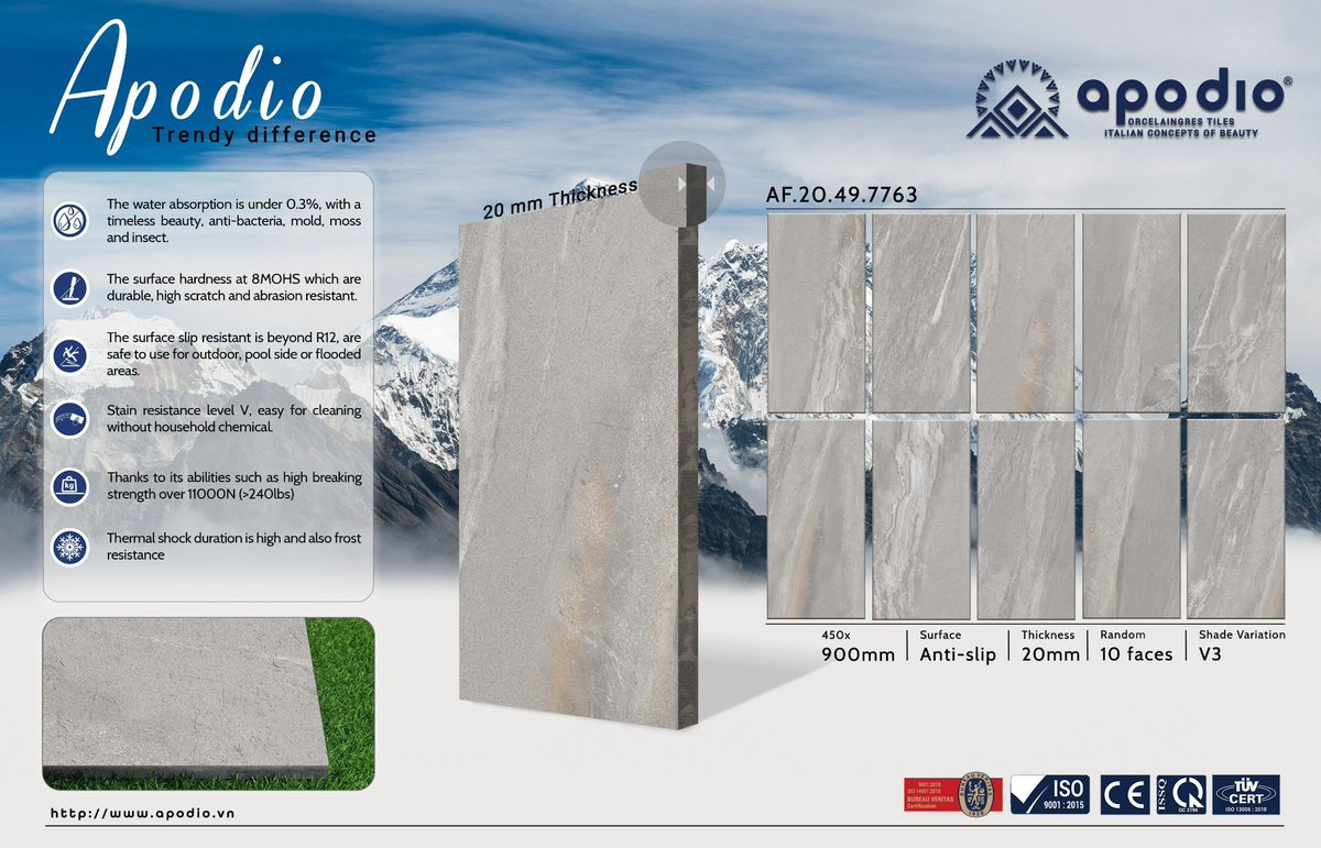 ApodioGres's tweet photo. Antislip surface with size 450*900*20mm thickness
#apodio #tiles https://t.co/xKrzLwbyT4
