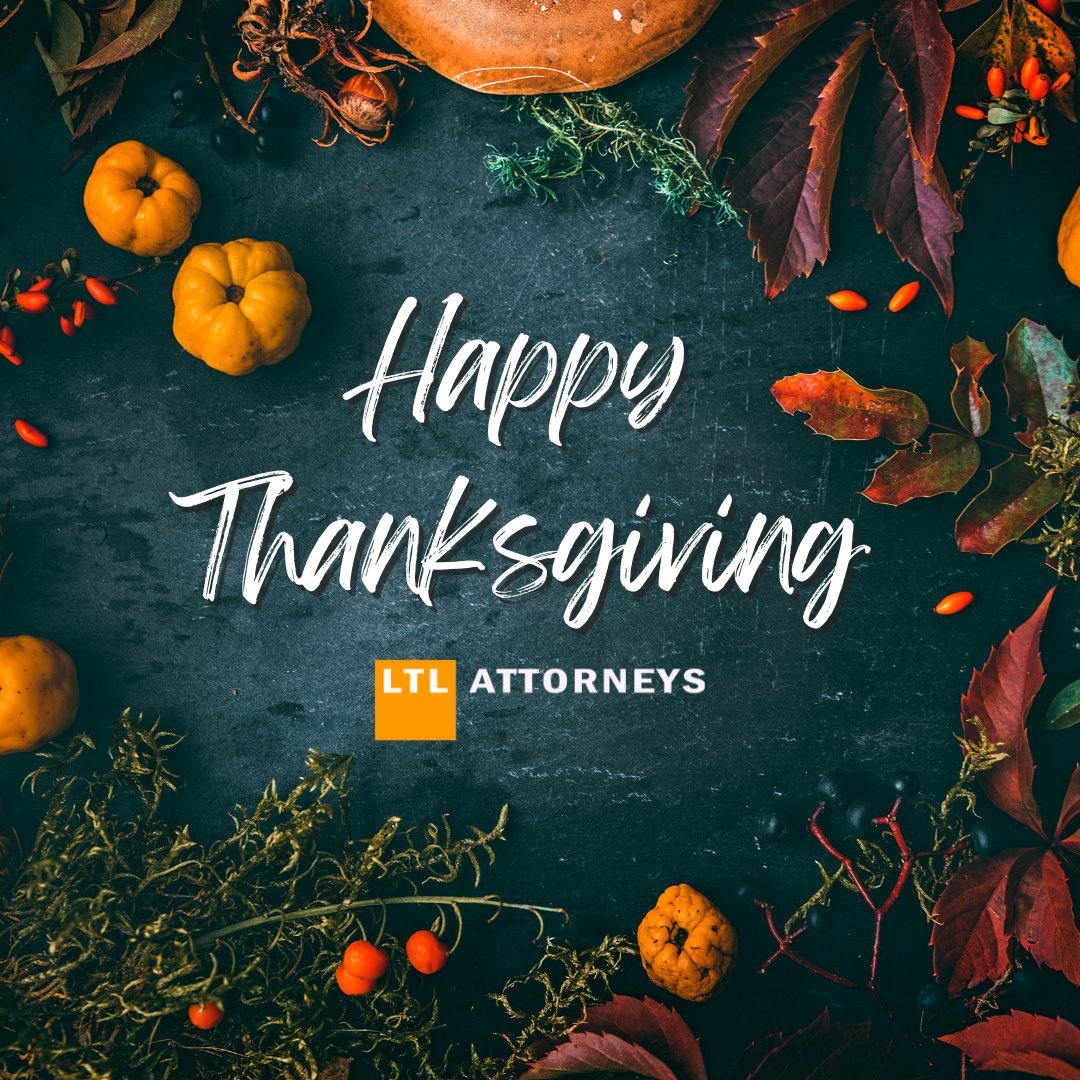 As we gather to celebrate Thanksgiving, we reflect on the profound gratitude we have for the trust and support of our clients and community. From all of us at LTL Attorneys, we wish you a Thanksgiving filled with peace and happiness.

#LTLAttorneys #Thanksgiving