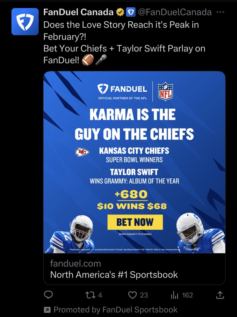 Bad news: Sports gambling trying to capitalize on the Swifties now